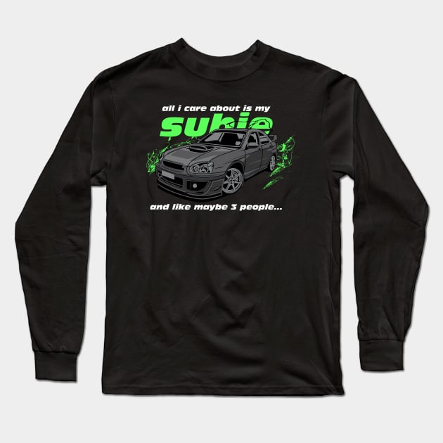 All I care about is my Subie Long Sleeve T-Shirt by Shaddowryderz